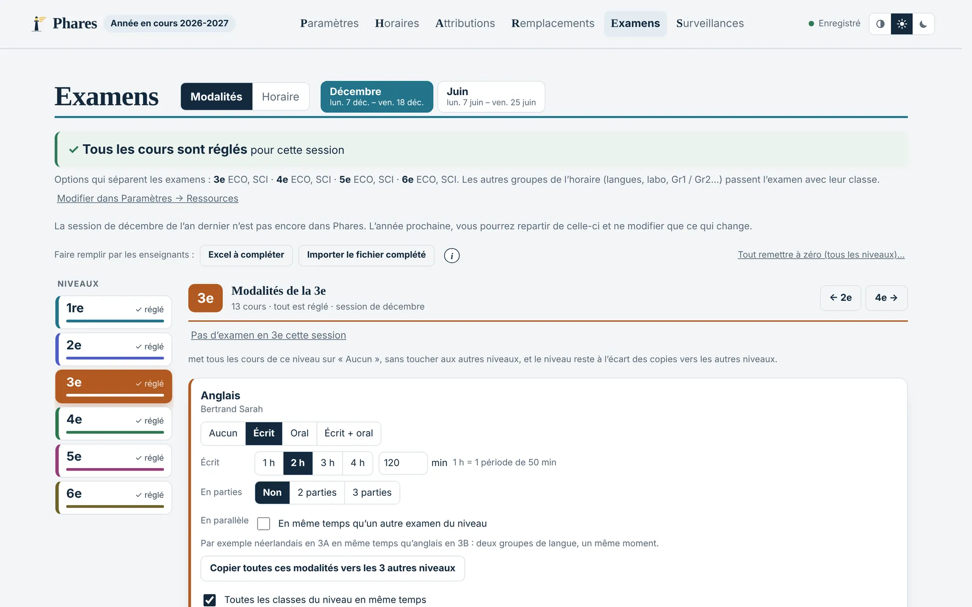 Les modalités des examens de 3e, cours par cours.
